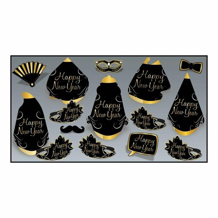 GOLDENGIFTS Simply Paper New Year Assortment for 10 Party Accessory, Black & Gold GO3336526